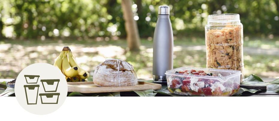 Food items in reusable containers