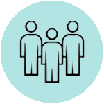 Icon depicting three human figures