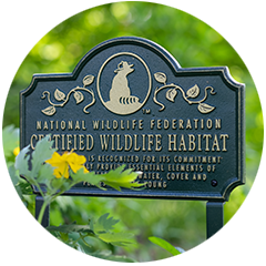 Certified Wildlife Habitat sign